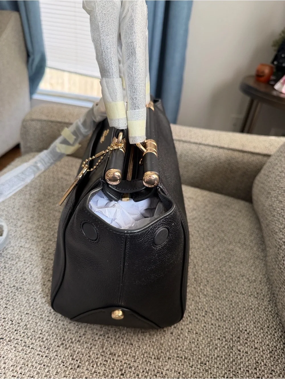 COACH Grace 2-Way Shoulder Bag Handbag Leather Black 21343